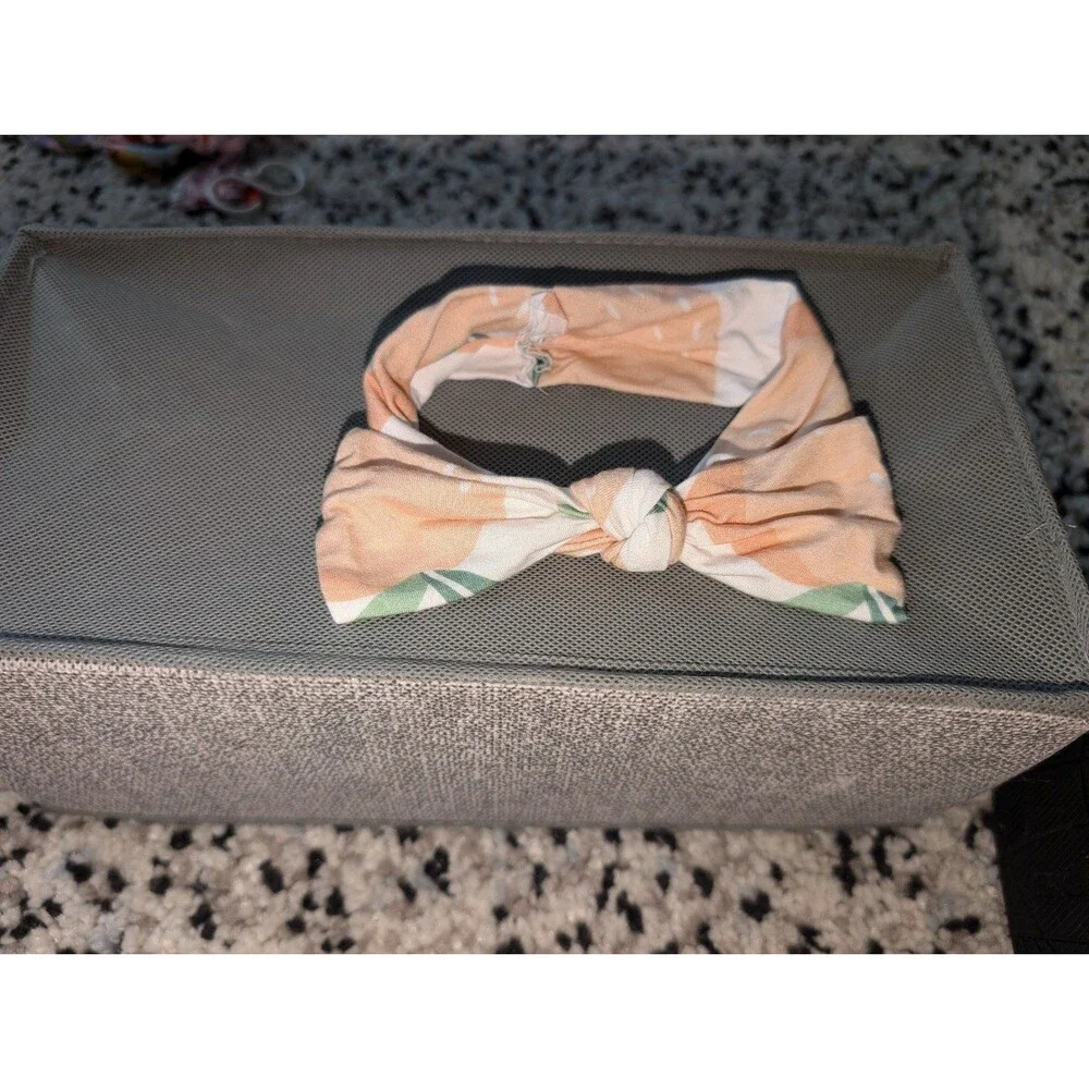 Birdie Bean Peach Print Bow